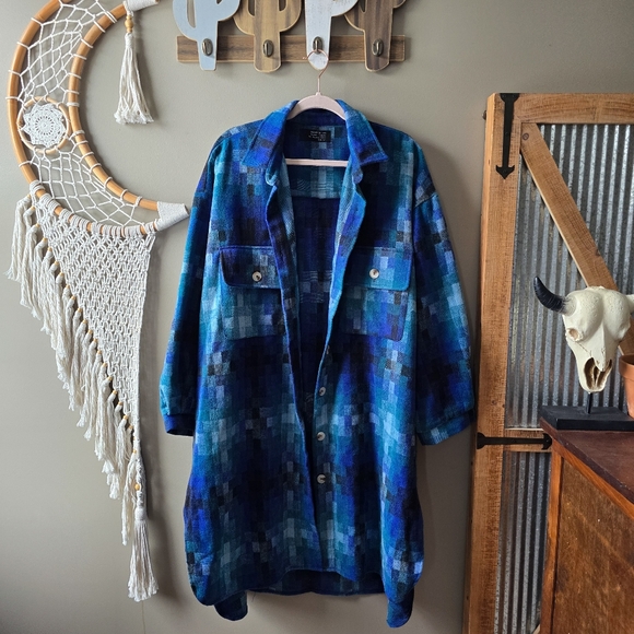 Dressed In Lala Cosmos Oversized Grunge Wool Jacket Nwot - Picture 5 of 10